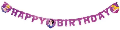 Produktbild von Disney Princess glitzer Happy Birthday Girlande