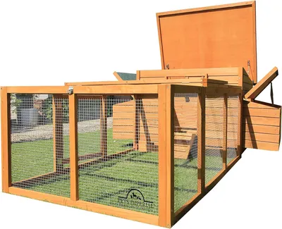Immagine prodotto di Recinto per polli - Gabbia per polli - Pollaio - Recinto per polli in legno - Recinto per polli esterno - Struttura in metallo resistente