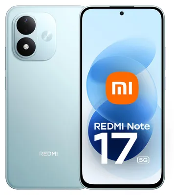 Zdjęcie produktu dla Xiaomi Redmi Note 17 5G, wyświetlacz 17,8 cm (6,99"), rozdzielczość 2396 x 1080 pikseli, 6 GB pamięci RAM, 256 GB pamięci wewnętrznej, aparat 50 MP, kolor: turkusowy