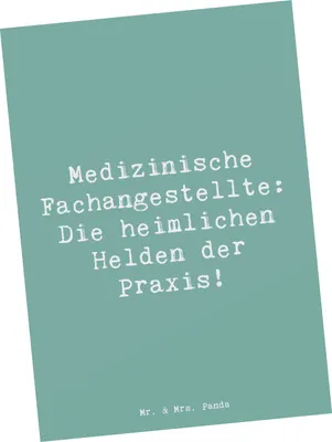 Produktbild von Mr. & Mrs. Panda Postkarte Spruch Medizinische Fachangestellte Helden - Meeresbrise - Geschenk, Fotokarte, Grußkarte, Praxishelden, Berufsleben, Arztpraxis, Berufsliebe