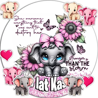 Immagine prodotto di Targhetta per torta 20 cm – Animali: elefante, decorazione + nome 15 cm, 18 cm