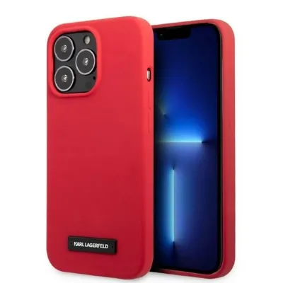 Produktbild von Fall Karl Lagerfeld Silikon Plaque Na Iphone 13 Pro / Iphone 13 - Czerwone