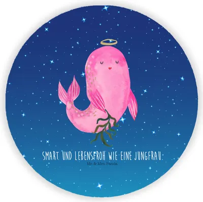 Produktbild von Mr. & Mrs. Panda Kühlschrankmagnet Sternzeichen Jungfrau - Sternenhimmel Blau - Geschenk, whiteboardmagnet, Geburtstag August, Meerjungfrau, magnet, für fotos, Jungfer