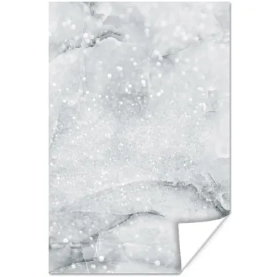 Produktbild von MuchoWow® Poster Marmor - Glitter - Grau 60x90 cm - Wanddekoration