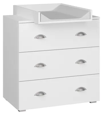 Immagine prodotto di Fasciatoio MIA 80 cm con tre cassetti per bambini, fasciatoio per bambini bianco