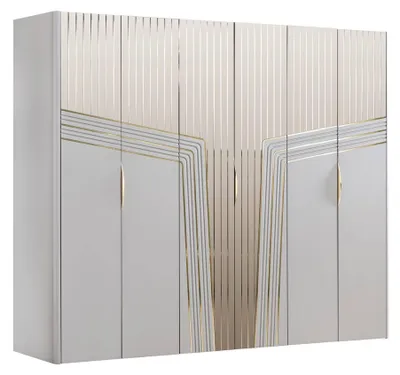 Produktbild von Moderner Weißer Kleiderschrank Holzschrank Schlafzimmer Luxus Möbel Neu
