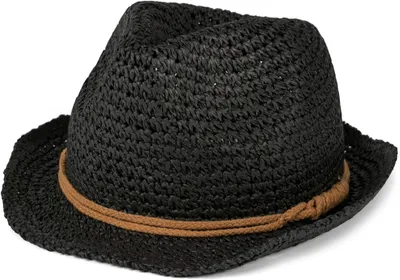 Produktbild von styleBREAKER Trilby Hut in leichter Häkel Optik mit Zierband und Krempe, Sonnenhut, Papierhut, Strohhut, Uni 04025026