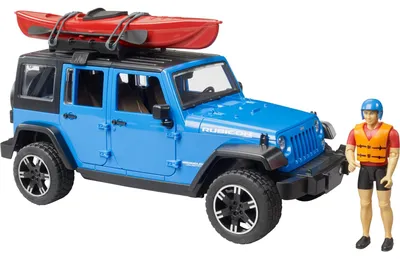 Image de Bruder Jeep Wrangler Rubicon Unlimited avec kayak et figurine