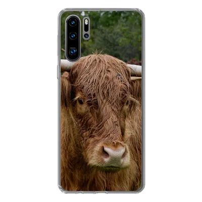 Produktbild von MuchoWow® Handyhülle Schutzhülle Hülle für Huawei P30 Pro Schottische Highlander - Tiere - Gras Silikon Softcase Handy Hülle - Schutzdeckel