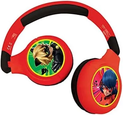 Produktbild von Kinderkoptelefoon 2-in-1 Bluetooth, Stereo, rot, verstelbar, sicherer Lautstärke
