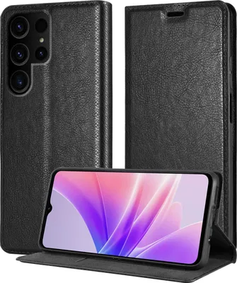 Image de Cadorabo Housse pour Samsung Galaxy S23 ULTRA en NOIR DE NUIT Housse de protection avec fermeture magnétique, fonction de support et porte-cartes Flip Case Cover Etui Handy Klapp Hülle Book Tasche