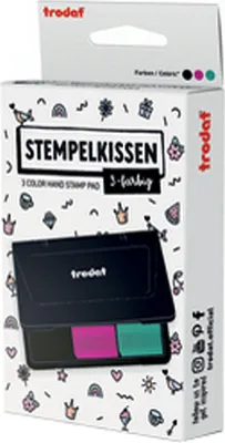 Produktbild von trodat Stempelkissen 9051 3-farbig schwarz/pink/grün