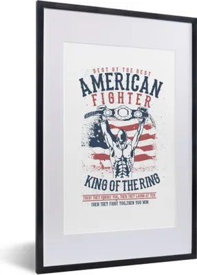 Produktbild von MuchoWow® MuchoWow® Gerahmtes Poster Mancave - Boxen - Kampfsport - Vintage 40x60 cm - Poster mit zchwarzem Bilderrahmen - Poster in Rahmen