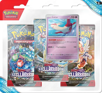 Produktbild von Pokémon 3er-Pack-Blister Karmesin & Purpur - Stellarkrone: Latias