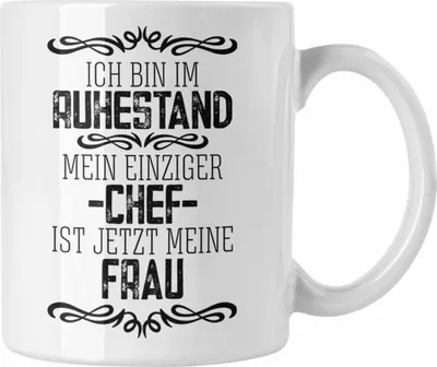 Produktbild von Trendation - Lustige Tasse Rentner Geschenk Ruhestand Abschied Abschiedsgeschenk Rente Pension Pensionierung Mann Männer (Weiß)