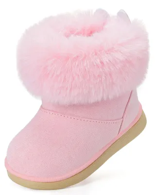 Produktbild von Mädchen Winterstiefel mit Plüschfutter, Bequeme Slip-On Schneestiefel