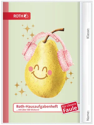 Obrázok produktu pre ROTH 89551 ROTH Zošit na domáce úlohy pre teenagerov – pre šikovných lenivcov Cute Pear