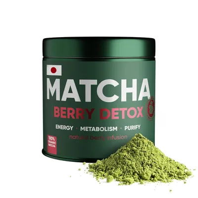 Produktbild von Matcha Detox Berry - Premium Japanischer Organischer - Stoffwechsel Anregend - 100% Natürlich | WOW TEA