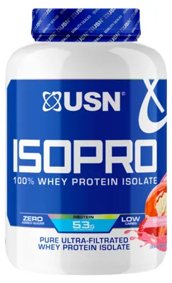 Immagine prodotto di IsoPro Whey Protein Isolate, polvere proteica, gusto fragola, 900 g