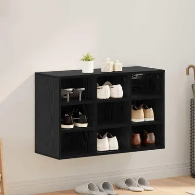 Produktbild von Möbel Schuhschrank Schwarze Eiche 77,5 x 30 x 51 cm Holzwerkstoff - Schuhregale 875208