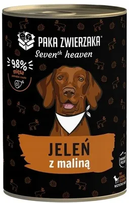 Zdjęcie produktu dla Karma mokra dla psa MONO Paka Zwierzaka Seventh Heaven Jeleń z maliną 400 g