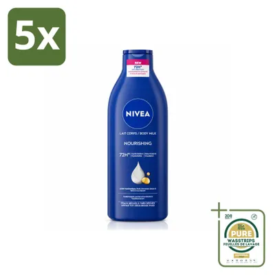 Produktbild von 5 x  NIVEA Body Milk - für trockene bis sehr trockene Haut - 400 ml - Vorratspackung - 5 Stücke