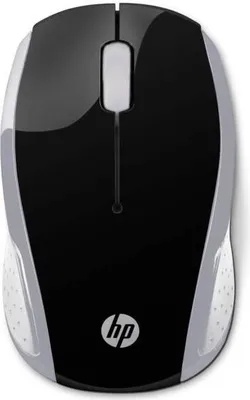 Immagine prodotto di Mouse wireless HP 200, argento brillante, 2,4 GHz, 1000 DPI, 3 pulsanti, LED rosso, compatibile con computer portatili