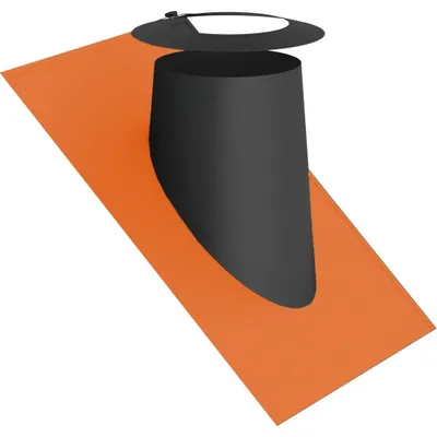 Produktbild von Jeremias DW-Black Dachdurchführung 130mm 36-45 Grad Elastomerrand rot Wetterkragen Edelstahl Abgasanlage Doppelwandig