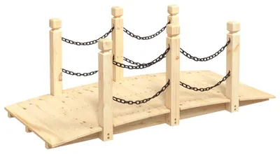 Immagine prodotto di vidaXL Ponte da giardino con ringhiera a catena 150x67x56 cm in legno massiccio di abete rosso