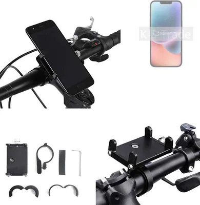 Produktbild von K-S-Trade Handyhalterung für das Fahrrad kompatibel mit Apple iPhone 14 Plus Halter Lenkstange Fahrradhalterung Motorrad Bike Mount Befestigung
