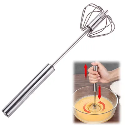 Produktbild von Halbautomatischer Schneebesen - Edelstahl - Handmixer für Küche und Backen - 10 Zoll