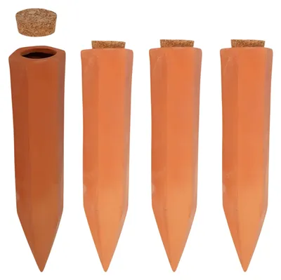 Produktbild von Terracotta Bewässerungskegel 4er SET für Pflanzen automatische Bewässerung