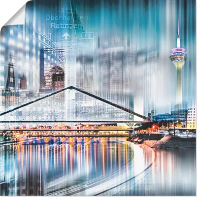 Produktbild von ARTland Poster Düsseldorf Collage Skyline 13 Größe: 70x70 cm