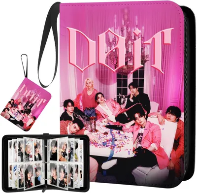 Immagine prodotto di Portafoto per fotocard rosa SKZ, raccoglitore per fotocard di Stray, album per collezionare carte SKZ con 400 tasche, articoli K-pop come regalo per i fan di STAY