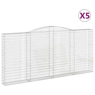 Produktbild von Gabionen mit Hochbogen 5 Stk. 400x30x180/200cm Verzinktes Eisen