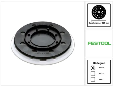 Image de FESTOOL Plateau de ponçage 125mm cercle de trousØ 90mm doux