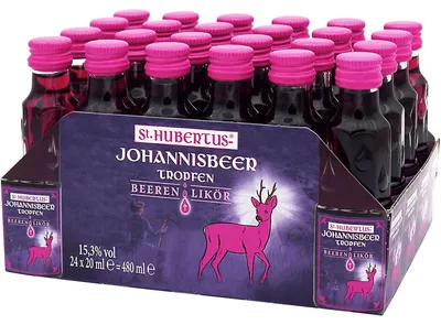 Produktbild von St. Hubertus Johannisbeer Tropfen Beeren-Likör 24x0,02l 15,3% Vol.
