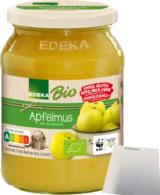 Produktbild von Edeka  Apfelmus ohne Zuckerzusatz (360g Glas) + usy Block
