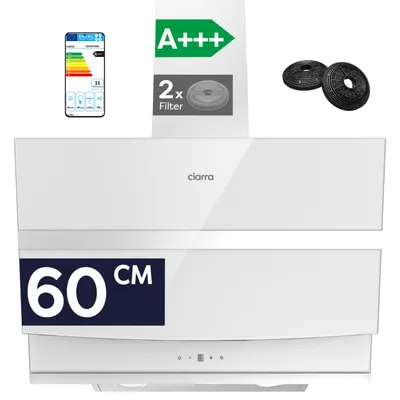 Produktbild von CIARRA A+++ 650 m³/h Dunstabzugshaube 60 cm Kopffreihaube WIFI + APP & Touch Control Booster VM6736NW