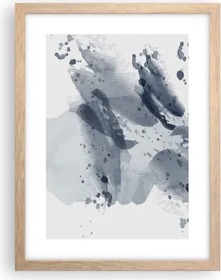 Produktbild von Gerahmtes Poster - Rahmen in heller Eiche - Abstraktion Blau Minimalismus - 30x40 cm - Wand Bild - Wanddeko - Wandbilder - Kunstposter - Wandposter - Bilderrahmen - Bilder - P2NPA30x40-4941