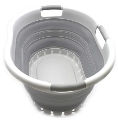 Image de Panier à linge pliable, 3 litres, gris