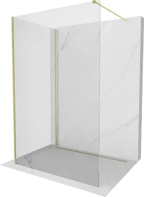 Obrázek produktu pro Mexen Kioto sprchová stěna Walk-in 120 x 90 cm, transparentní, zlatá kartáčovaná - 800-120-212-55-00-090