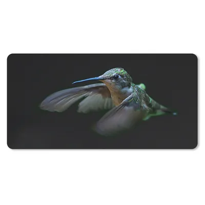 Produktbild von MuchoWow® Mauspad Mousepad Kolibri - Federn - Schwarz 60x30 cm - Mousepads - Maus Mat - Pad - Mausunterlage - Nachhaltig