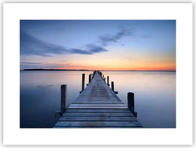 Produktbild von Poster - Poster ohne Rahmen - Sonnenuntergang See Wasser Brücke - 40x30 cm - Wand Bild - Wanddeko - Wandbilder - Kunstposter - Wandposter - Bilder - Kunstdruck - Wandbild - P2XAA40x30-2508