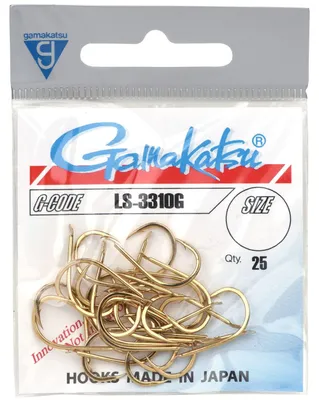 Produktbild von Gamakatsu LS-3310G Hooks Goldfarben - 25 Angelhaken, Größe:6