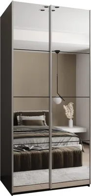 Produktbild von MEBLE KRYSPOL LUX 2 Schrank - 245,5x100x64cm - Schwarz, Schwarz, Silber