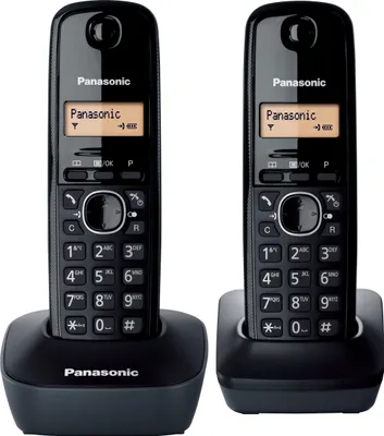 Image de Panasonic KX-TG1612, Téléphone DECT, Casque sans fil, 50 in, Identification du nom et de l'appelant, Noir