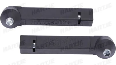 Two black bicycle repair stand adapters are shown against a white background.