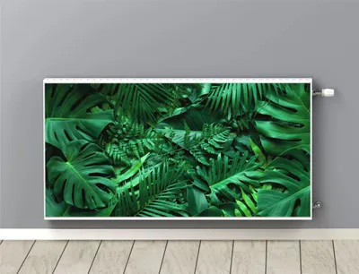 Zdjęcie produktu dla Maskownica Mata magnetyczna na grzejnik kaloryfer Liście monstery 60x100cm