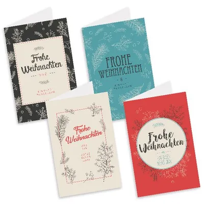 Produktbild von itenga Weihnachtskarten "Vintage" 8x Klappkarte DIN A6 + Umschlag